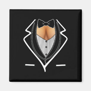 Fun Ladys Cleavage Tuxedo Party Mardi Gras Tailga Magnet