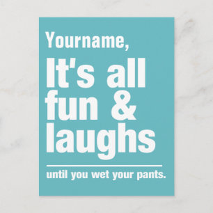 FUN & LAUGHS - benutzerdefinierte Farbe & Name-Pos Postkarte