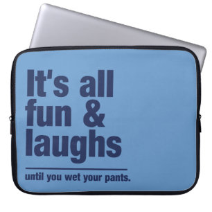 FUN & LAUGHS custom color laptop sleeve