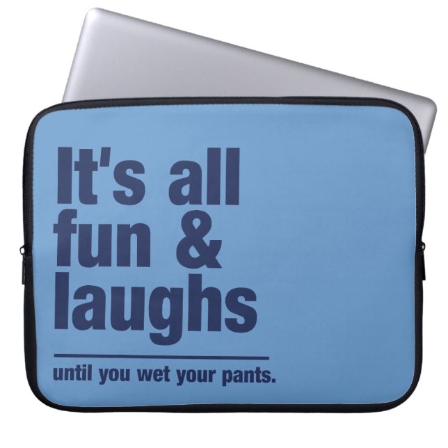 FUN & LAUGHS custom color laptop sleeve (Vorderseite)