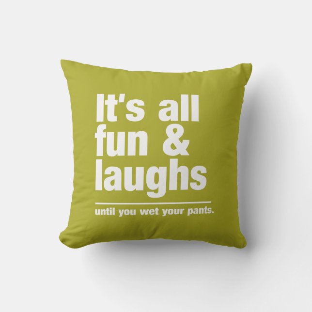 FUN & LAUGHS Custom Color throw Kissen (Vorderseite)