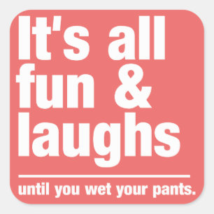 FUN & LAUGHS-Farbaufkleber Quadratischer Aufkleber