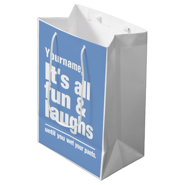 FUN & LAUGHS-Geschenktüten Mittlere Geschenktüte (Vorderseite Schrägansicht)