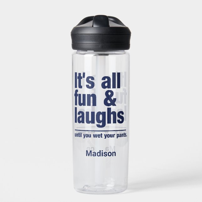 FUN & LAUGHS individuelle Name Trinkflasche (Vorderseite)