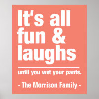 FUN & LAUGHS personnalisé nom et affiche couleur