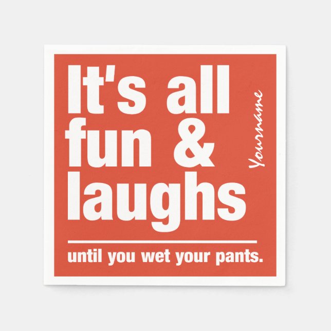FUN & LAUGHS serviettes en papier couleur personna (Devant)