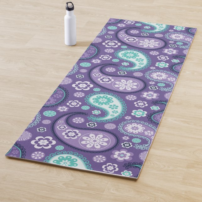 Fun Lavender Lila Minze Grün Paisley Floral Yogamatte (Beispiel)