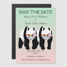 Fun Lesbian Panda Bears Hochzeit speichern das Dat