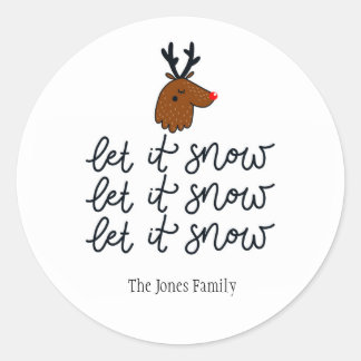 Fun 'Let it Snow' Custom Holiday Sticker oder Labe