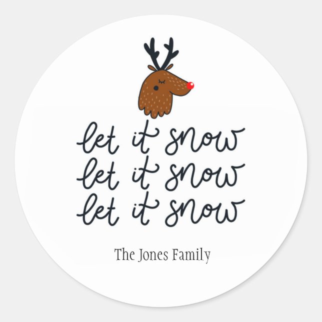 Fun 'Let it Snow' Custom Holiday Sticker oder Labe (Vorderseite)