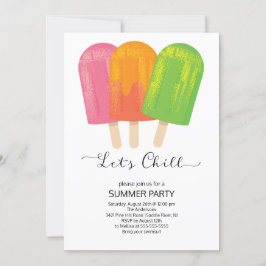 Fun Let's Chill Ice Pops Sommerliches Party Einladung
