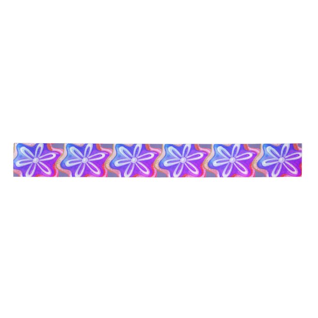 Fun Lila Cookie Muster Satinband (Vorderseite)