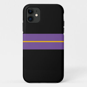 Fun Lila Gelbe Streifen schwarzer Hintergrund Case-Mate iPhone Hülle