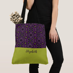 Fun Lila Muster Mit Monogramm Tote Bag Tasche