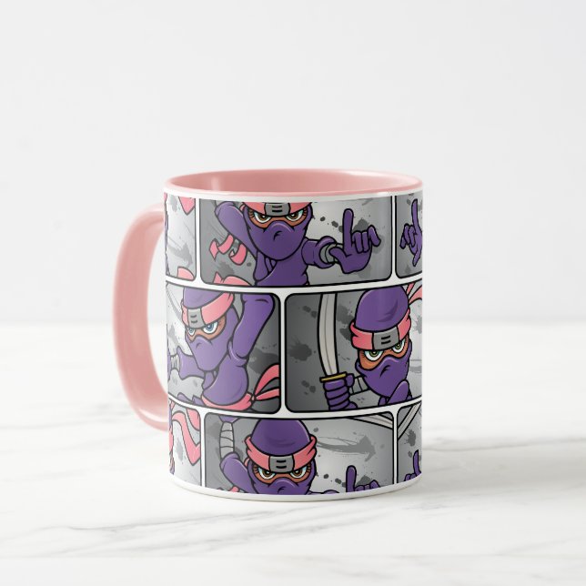 Fun Lila Ninja Tasse (Vorderseite Links)