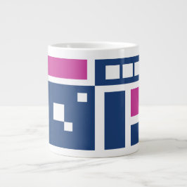 Fun Lila und Blue Geometric Mod Blocks Jumbo-Tasse