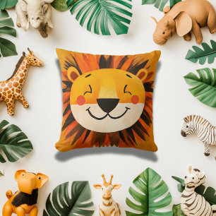 Fun Lion Face Kids Safari Thema Kinderzimmer dekor Kissen
