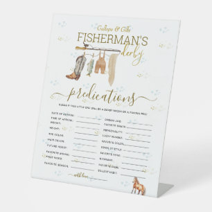 Fun Little Fisherman Derby Baby Shower Vorhersage Sockelschild
