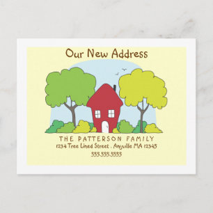 Fun Little House New Address Postcard Ankündigungspostkarte