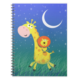 Fun Little Lion and Giraffe Notebook Notizblock
