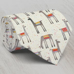 Fun Llama Alpaca Muster Krawatte<br><div class="desc">Fun Lama oder Alpaca Muster Design für Tierliebhaber. Originelle Kunst von Nic Squirrell. Warmes Beige, Braun, Orange und Rot.</div>