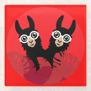 Fun Llama Alpaca Zubehör Glasuntersetzer