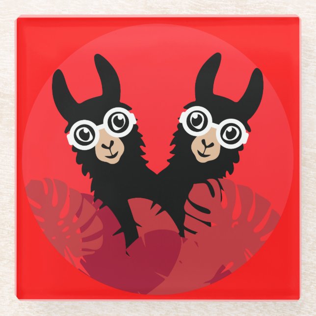 Fun Llama Alpaca Zubehör Glasuntersetzer (Vorderseite)
