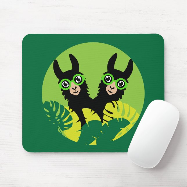 Fun Llama Alpaca Zuhause und Leben Mousepad (Mit Mouse)