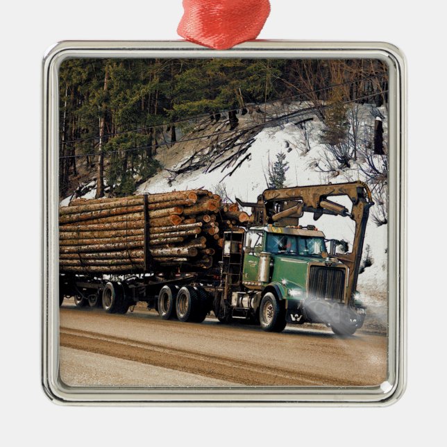 Fun Log In - Log Out Login Trucker Art Design Silbernes Ornament (Vorne)