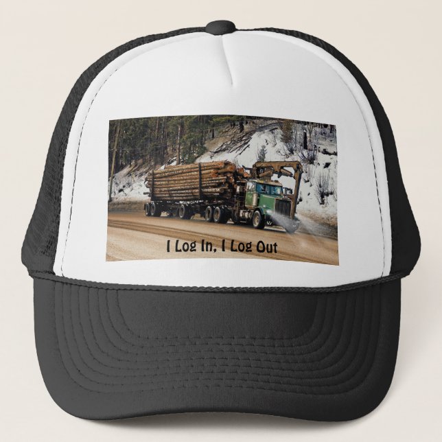 Fun Log In - Log Out Login Trucker Art Design Truckerkappe (Vorderseite)