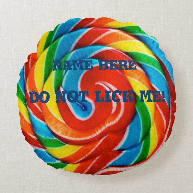 Fun Lollipop Muster rund um das Throw-Kissen Rundes Kissen (Vorderseite)