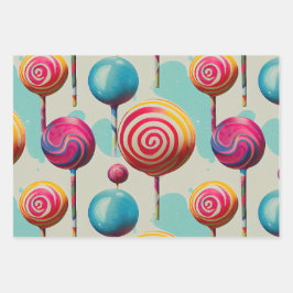 Fun Lollipops und alles, was Candy Lane Geschenkpapier Set