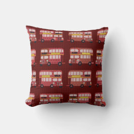 Fun London Double Decker Bus Cartoon Muster Kissen