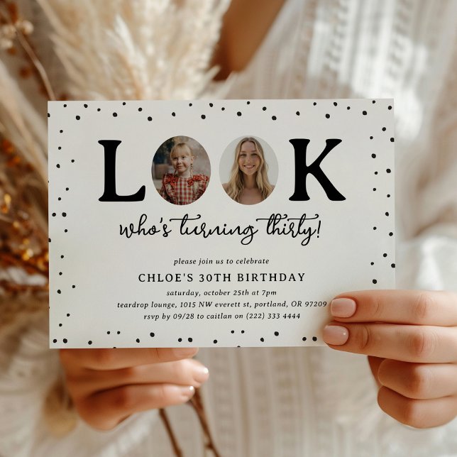 Fun Look's Who's 30' 2 x photo 30th Birthday Einladung (Von Creator hochgeladen)