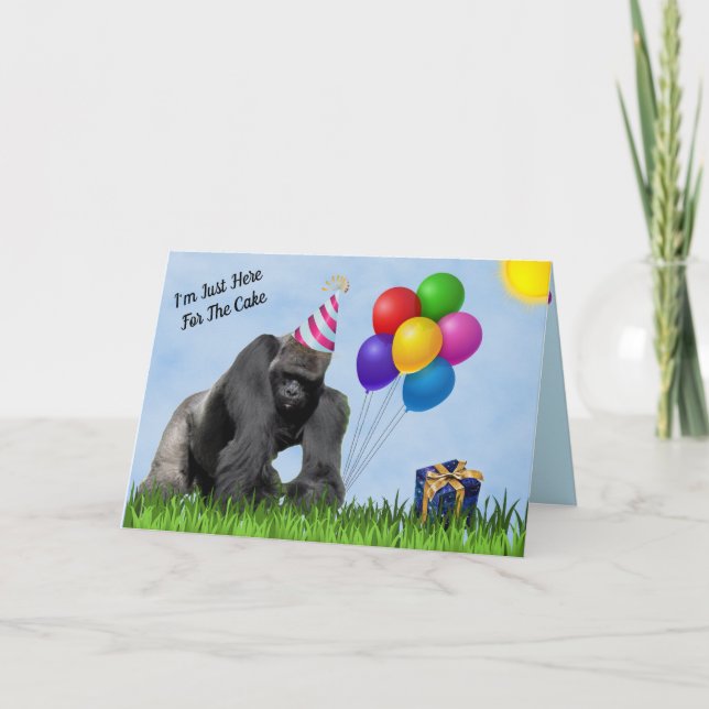 Fun Love Gorilla Geburtstagskarte Karte (Vorderseite)