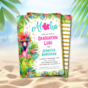 Fun Lush Tropical Abschluss Luau Party Einladung