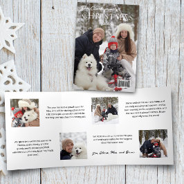 Fun Magazine Cover Style Weihnachts-Foto Dreifach Gefaltete Karte