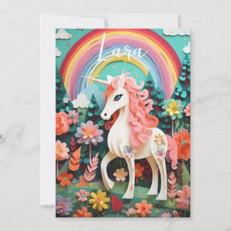Fun Magical Rainbow Unicorn Einladung