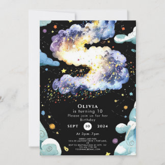 Fun Magical Space zum Geburtstag Einladung