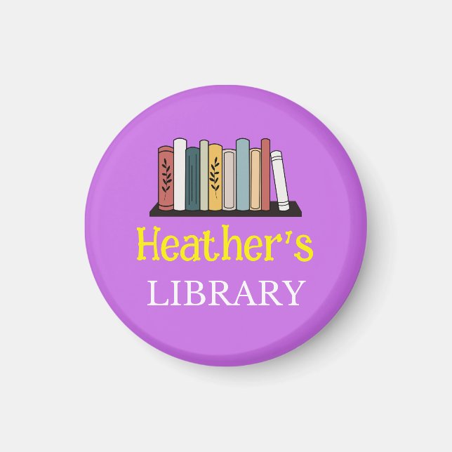 FUN! Magnet - Bibliothek - Personalisiert - Name h (Vorne)