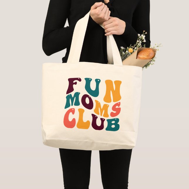 Fun Mamas Club Souvenir Retro Art Groovy Jumbo Stoffbeutel (Vorderseite (Produkt))