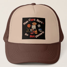 Fun Man Höhle hier Bale Brown Baseball Trucker Hat Truckerkappe
