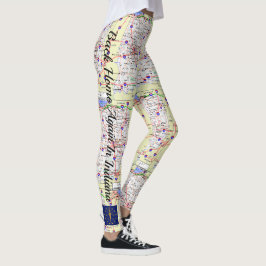 Fun Map Back Zuhause wieder in Indiana Leggings