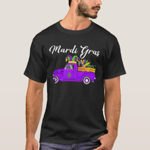Fun Mardi Gras Truck Beards Mask Jester Hat Fat Tu T-Shirt