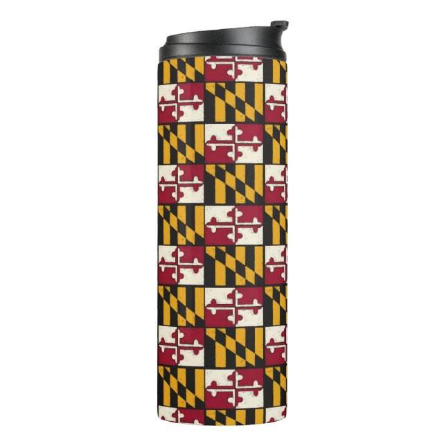 Fun Maryland State Flag Swag Thermal Drink Tumbler Thermosbecher (Nach links gedreht)