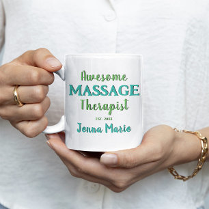 Fun Massage Therapeut Aquamarin Text Art Kaffeetasse