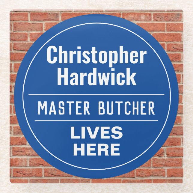 Fun Master Butcher Wall Plaque Style Glasuntersetzer (Vorderseite)