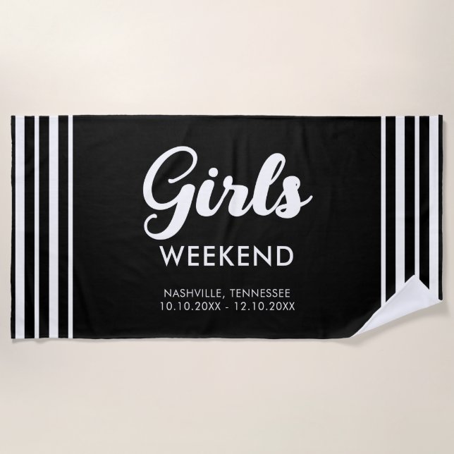Fun Matching Travel Destination Girls Wochenende R Strandtuch (Vorderseite)