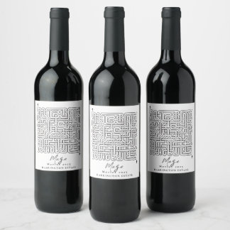 FUN MAZE Elegante Design Custom Wine Labels Weinetikett