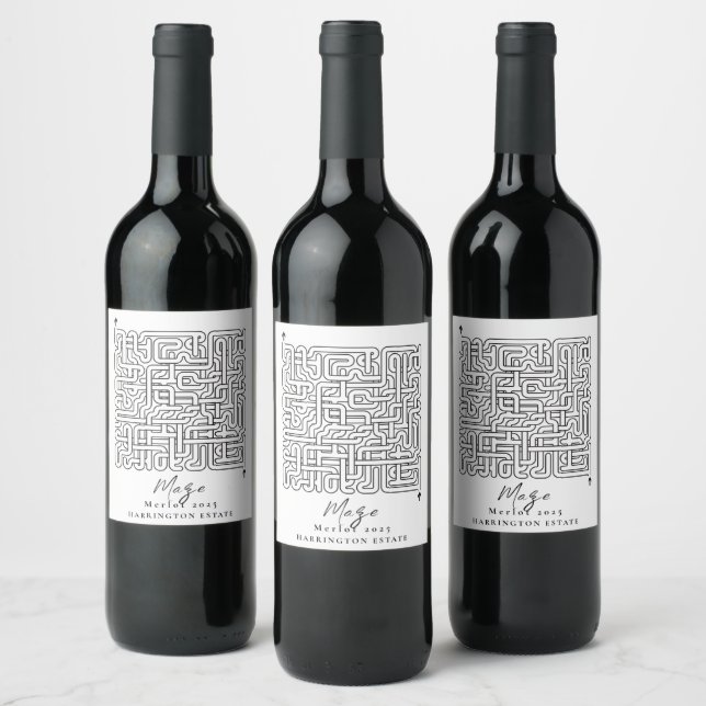 FUN MAZE Elegante Design Custom Wine Labels Weinetikett (Flaschen)